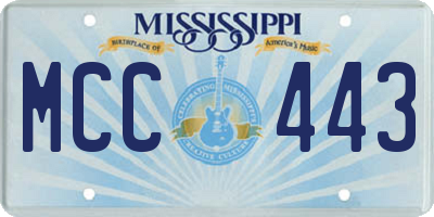 MS license plate MCC443