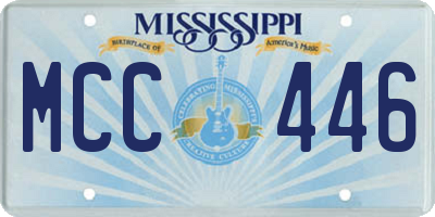 MS license plate MCC446