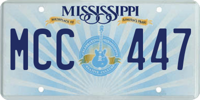MS license plate MCC447