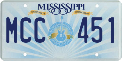 MS license plate MCC451