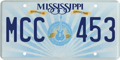MS license plate MCC453