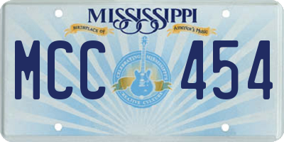 MS license plate MCC454