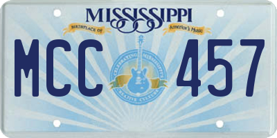 MS license plate MCC457