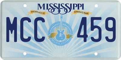MS license plate MCC459