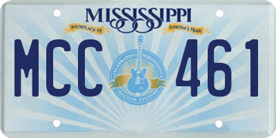 MS license plate MCC461
