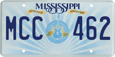 MS license plate MCC462