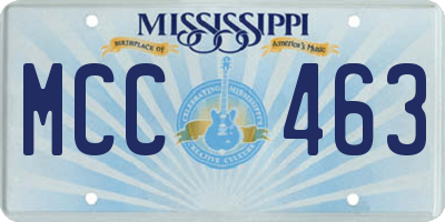 MS license plate MCC463