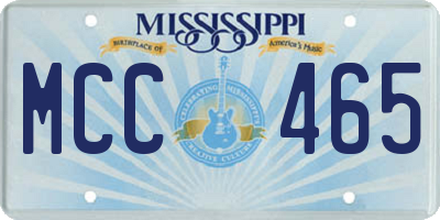 MS license plate MCC465