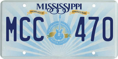 MS license plate MCC470