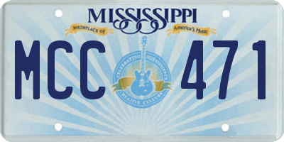 MS license plate MCC471