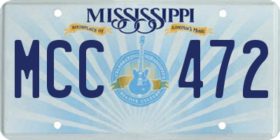 MS license plate MCC472