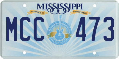 MS license plate MCC473