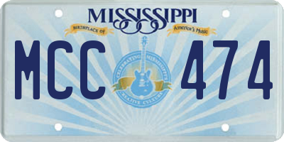 MS license plate MCC474