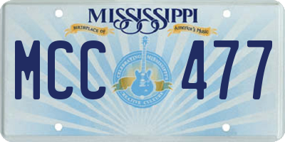 MS license plate MCC477