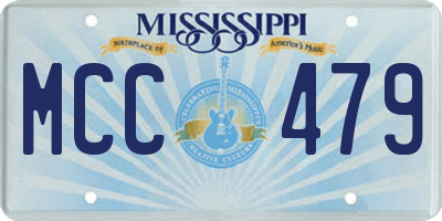 MS license plate MCC479