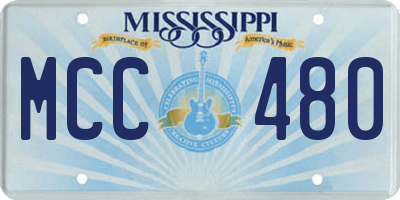 MS license plate MCC480