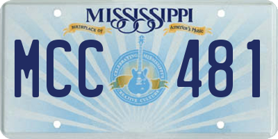 MS license plate MCC481