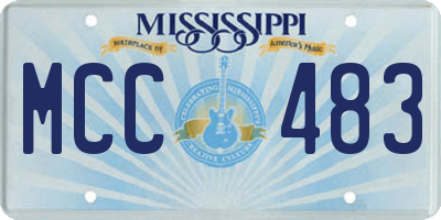 MS license plate MCC483