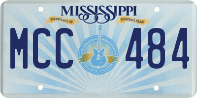 MS license plate MCC484