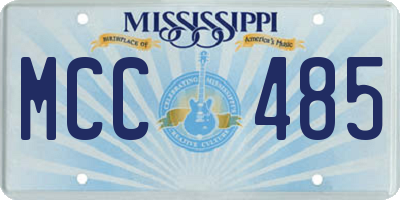 MS license plate MCC485