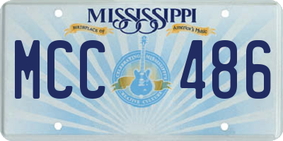 MS license plate MCC486