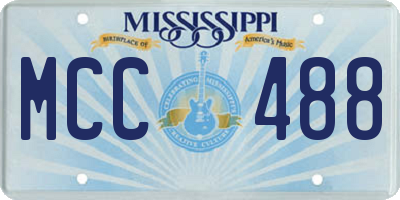 MS license plate MCC488