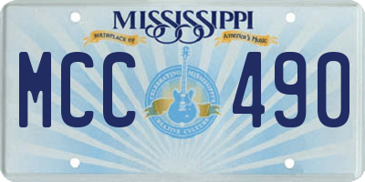 MS license plate MCC490