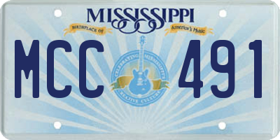 MS license plate MCC491