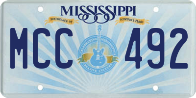 MS license plate MCC492