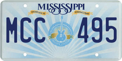 MS license plate MCC495