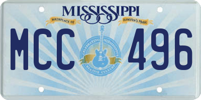 MS license plate MCC496