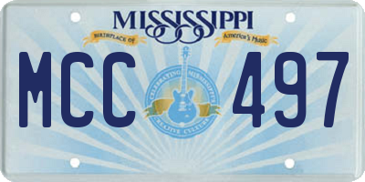 MS license plate MCC497