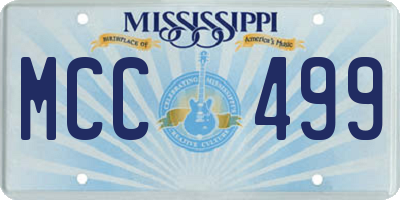 MS license plate MCC499