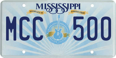 MS license plate MCC500