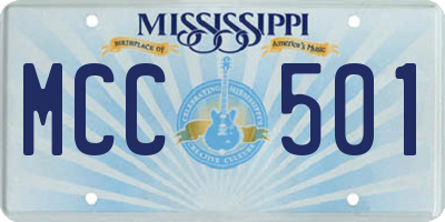 MS license plate MCC501