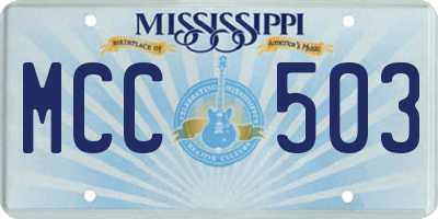 MS license plate MCC503