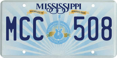 MS license plate MCC508