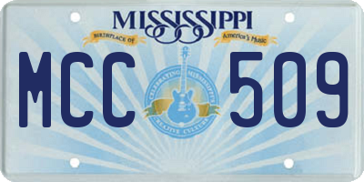 MS license plate MCC509