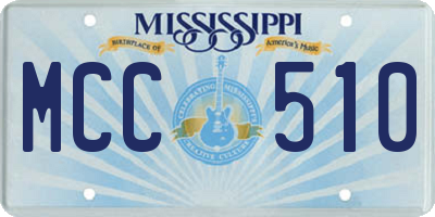 MS license plate MCC510