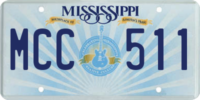 MS license plate MCC511
