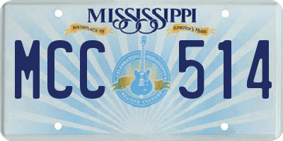 MS license plate MCC514