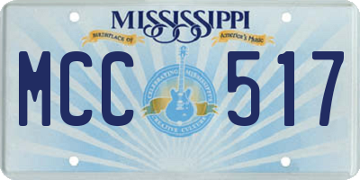 MS license plate MCC517
