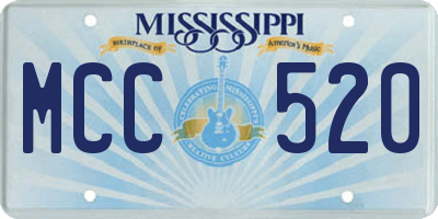 MS license plate MCC520