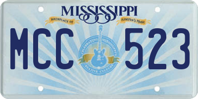 MS license plate MCC523