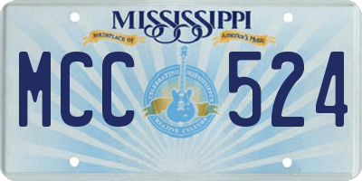 MS license plate MCC524