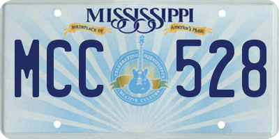 MS license plate MCC528