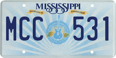 MS license plate MCC531