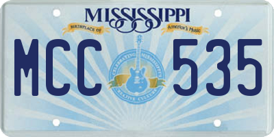 MS license plate MCC535