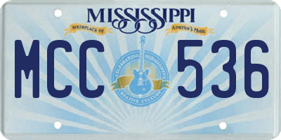 MS license plate MCC536