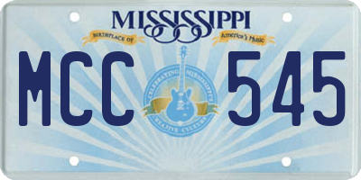 MS license plate MCC545